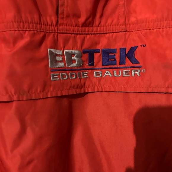 Eddie Bauer EBTEK Jacket Anorak Mens Sz XXL Red & Black Vintage Hood Zip - Picture 2 of 6